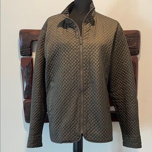 Zara Men's Quilted Puffer Jacket - Dark Green